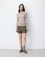 High-neck long-sleeve knit sweater mocha Aloe