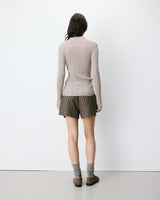 High-neck long-sleeve knit sweater mocha Aloe