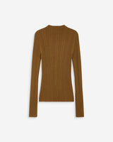Pull maille fine près du corps col montant olive Aloe