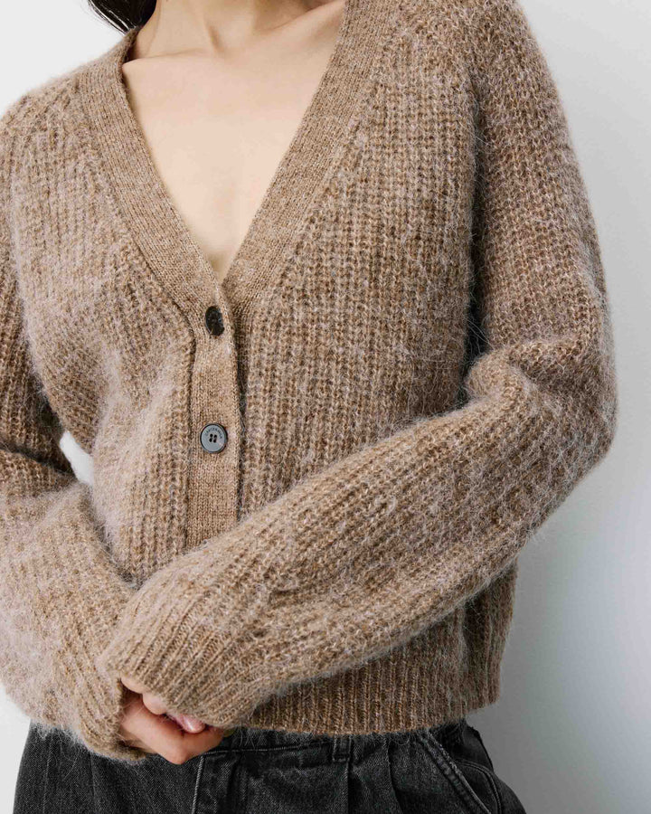 Cardigan oversize manches longues mocha Saluda