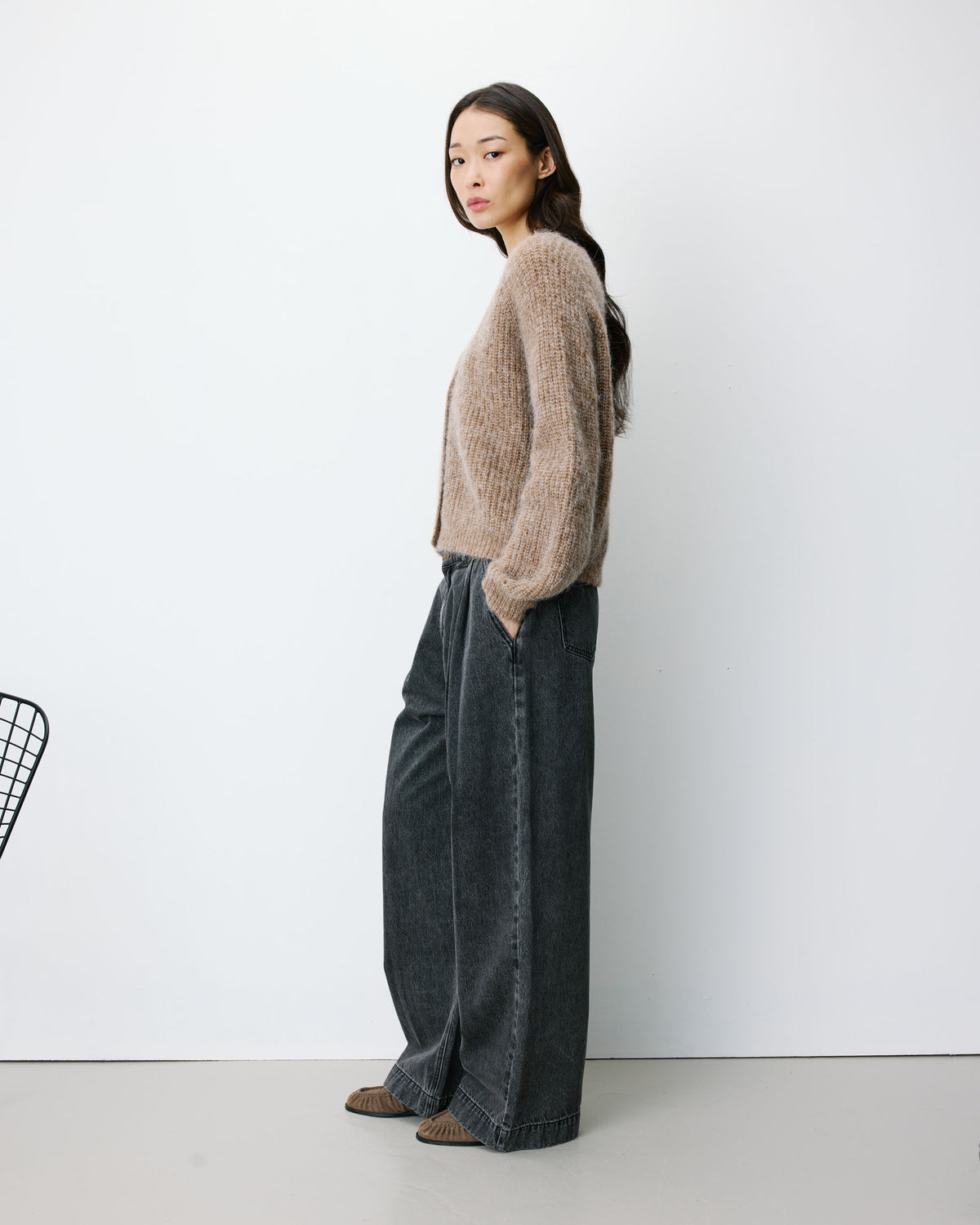 Cardigan oversize manches longues mocha Saluda