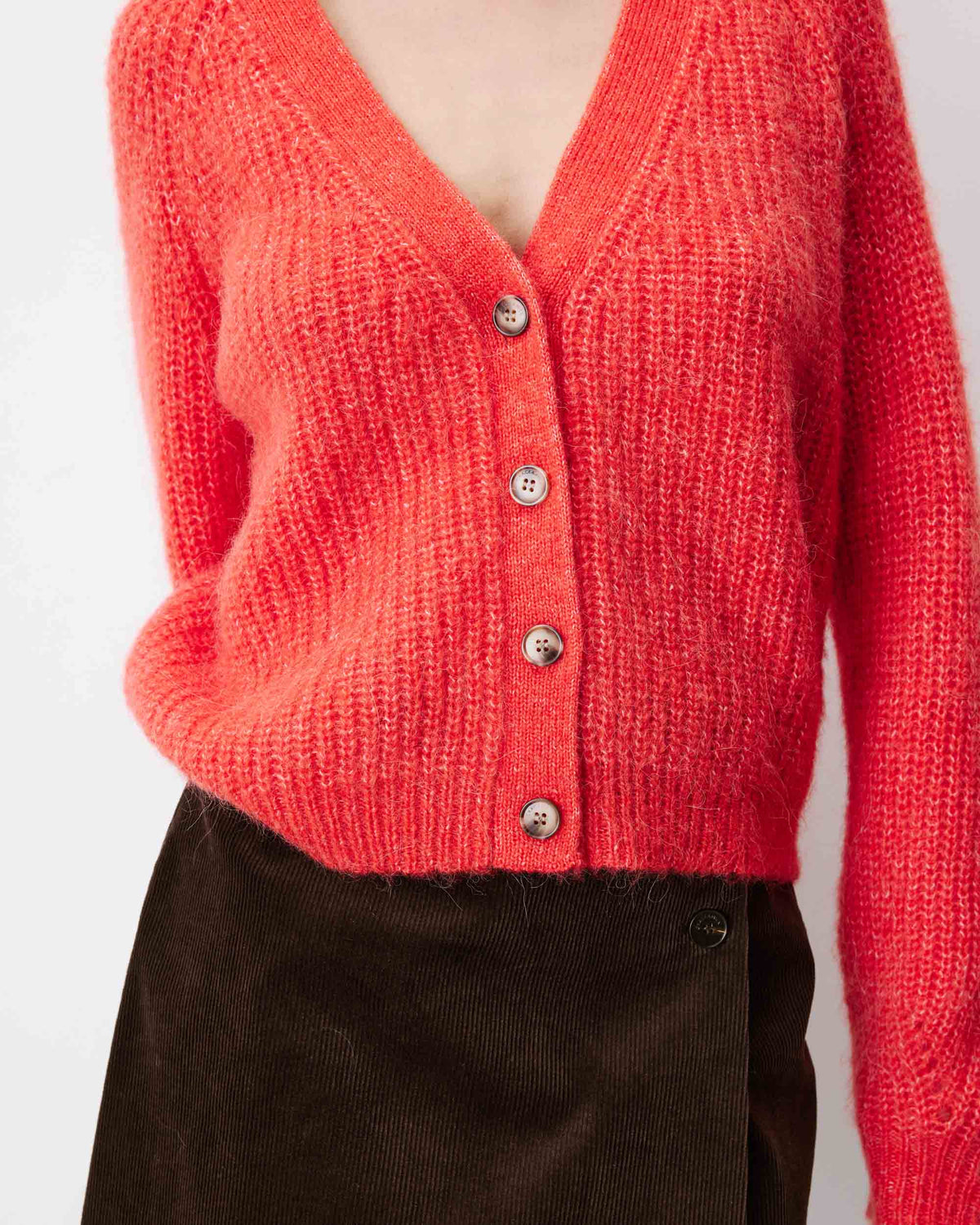 Cardigan oversize manches longues sanguine Saluda