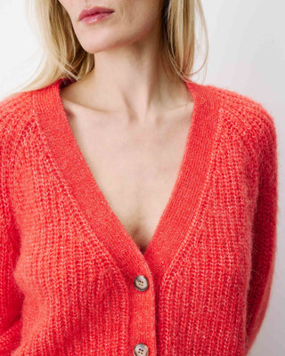 Cardigan oversize manches longues sanguine Saluda