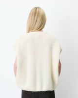 Cardigan loose sans manches col rond vanille Addison