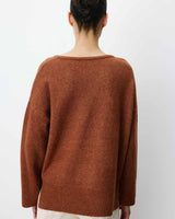 V-neck knit sweater coffee Salvador
