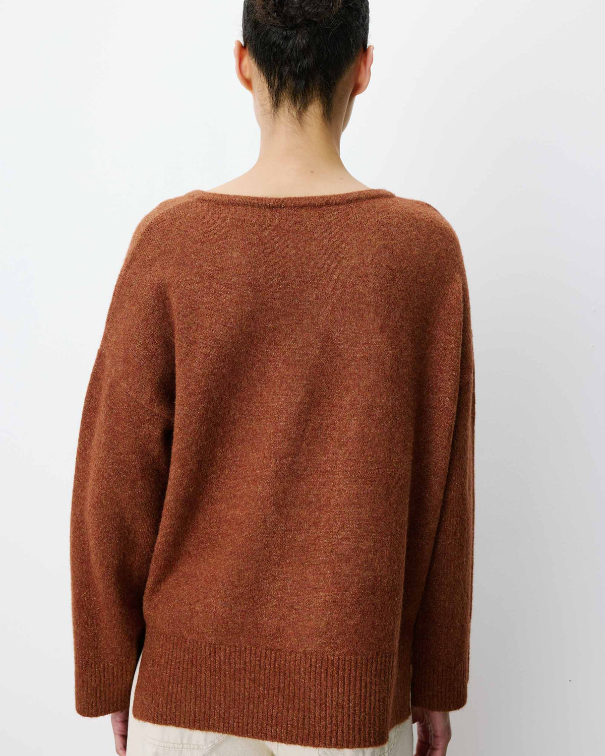 V-neck knit sweater coffee Salvador