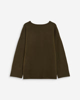 Pull ample col V en maille lurex kaki Salvador