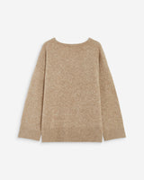 Pull ample col V en maille lurex sable Salvador