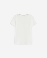 T-shirt manches courtes col V contrasté ivoire Aurelien