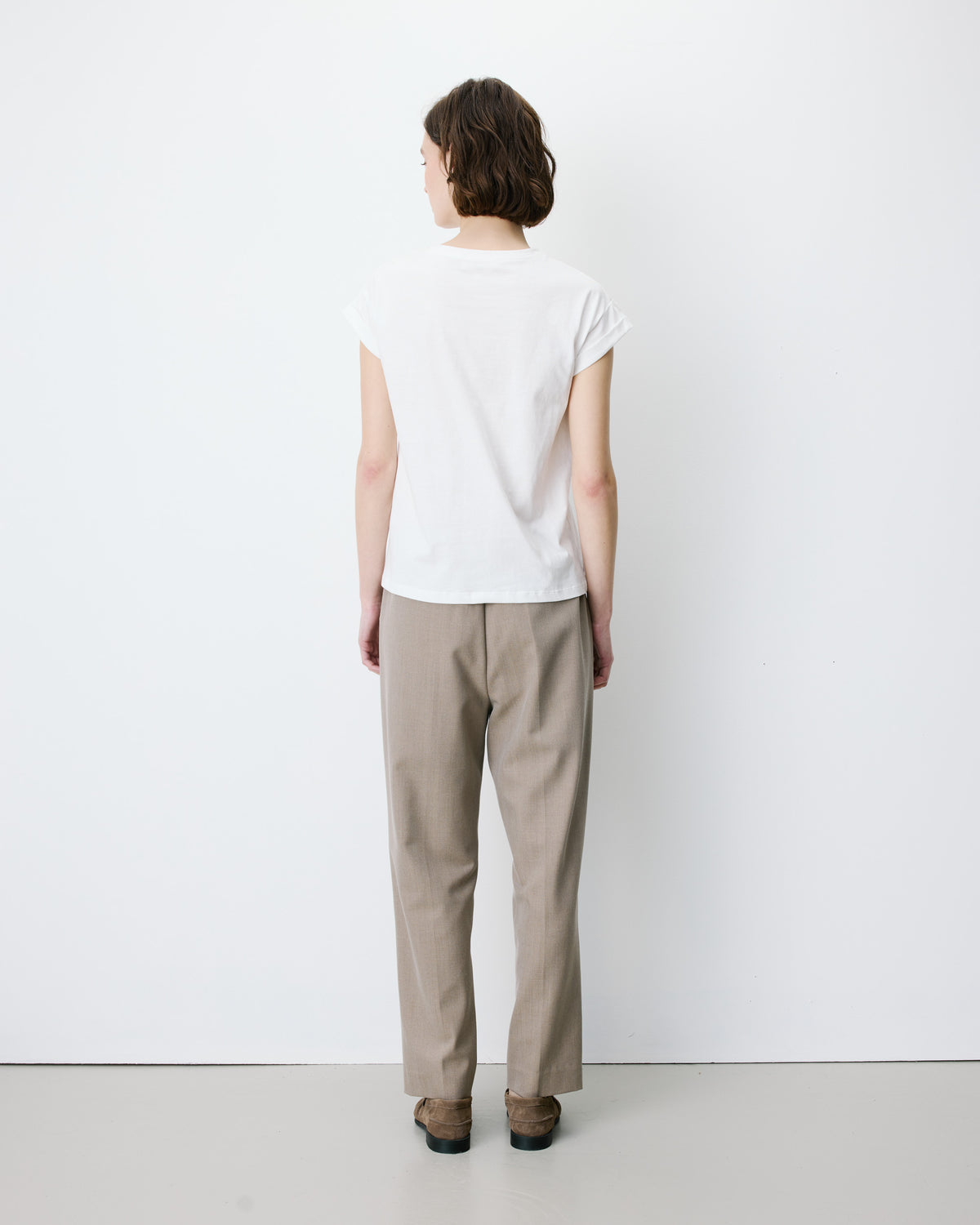 Cotton short-sleeve slogan T-shirt ivoire Atlas