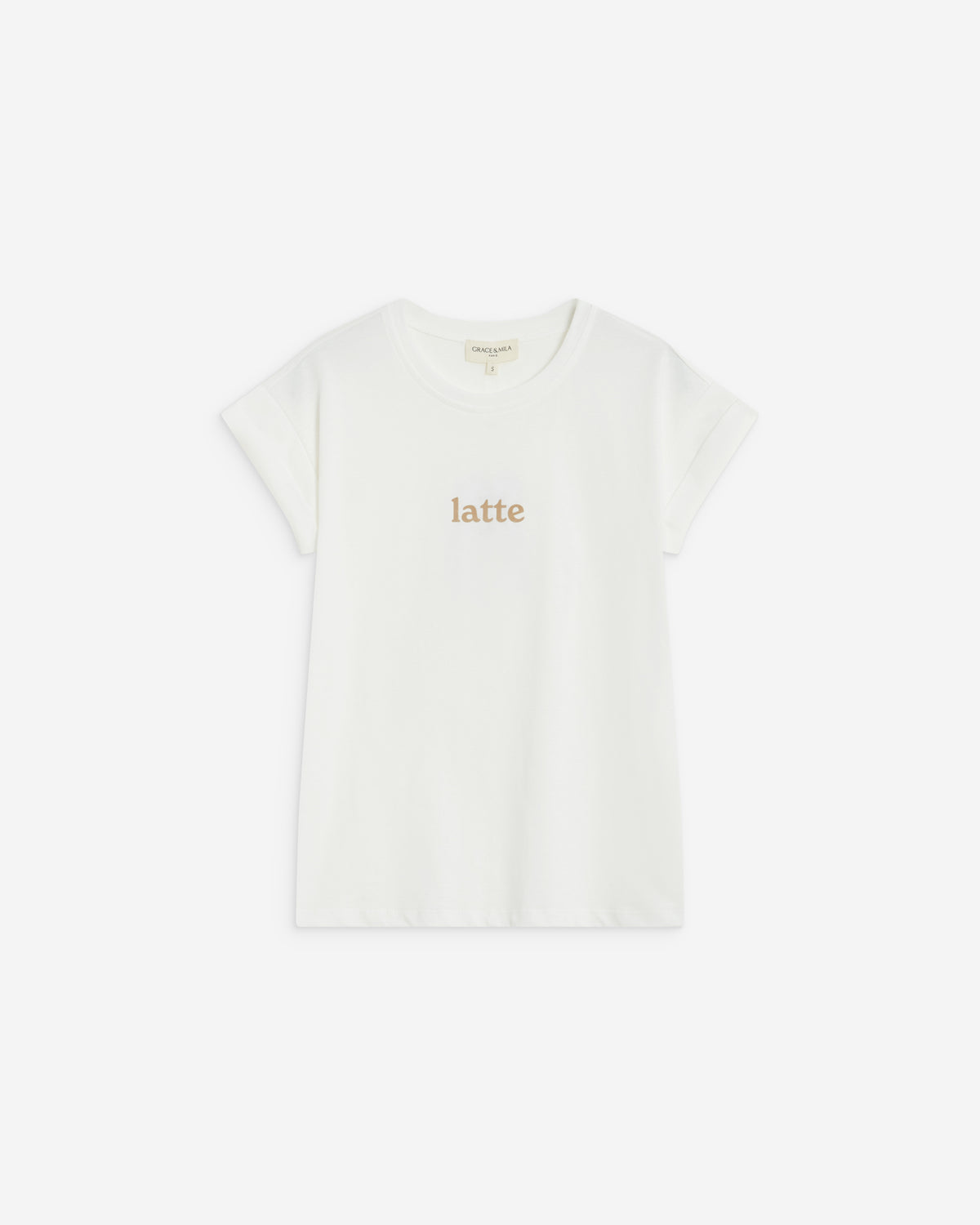 Cotton short-sleeve slogan T-shirt ivoire Atlas