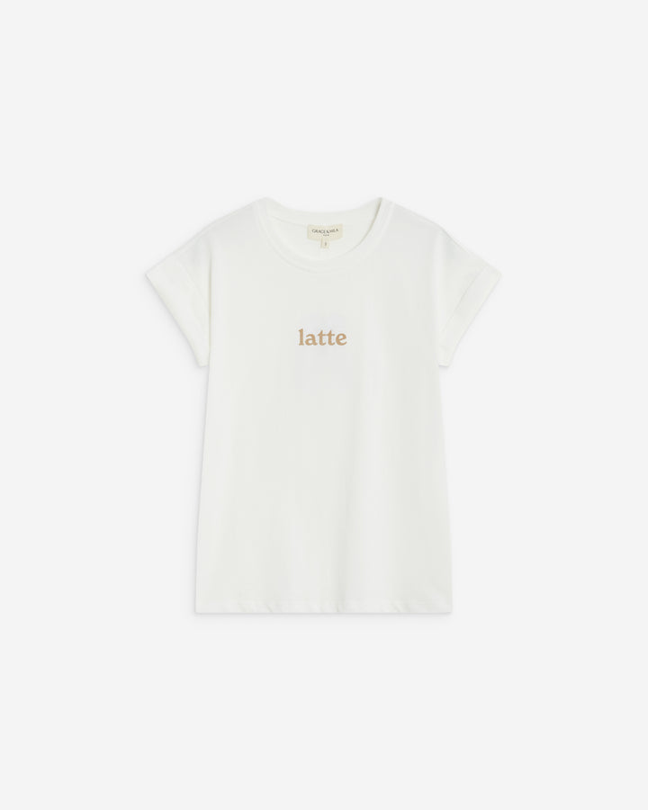 Cotton short-sleeve slogan T-shirt ivoire Atlas