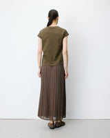 Cotton short-sleeve slogan T-shirt kaki Atlas