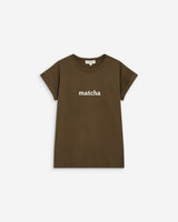 Cotton short-sleeve slogan T-shirt kaki Atlas