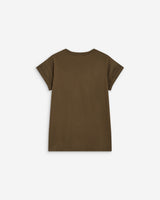 Cotton short-sleeve slogan T-shirt kaki Atlas