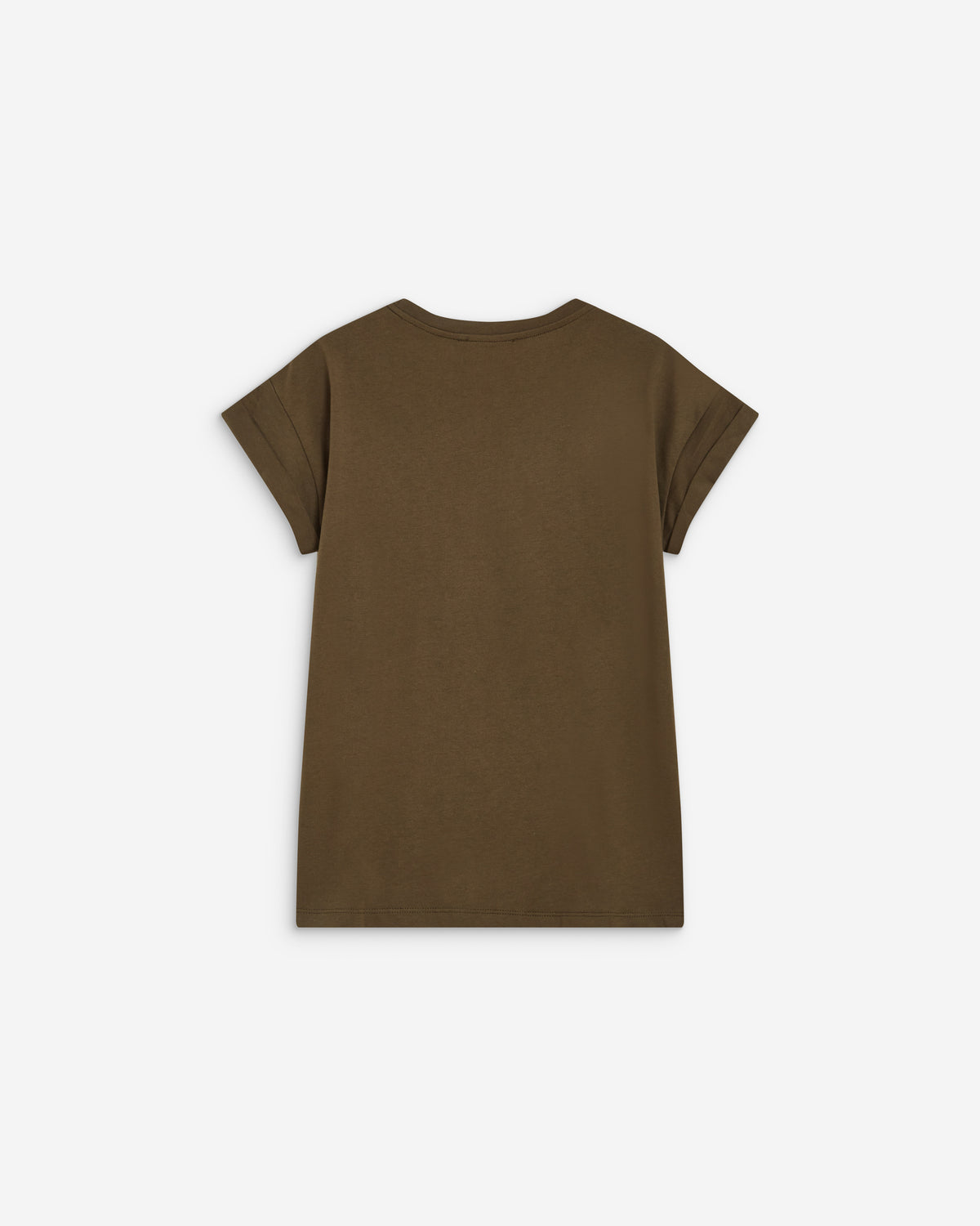 Cotton short-sleeve slogan T-shirt kaki Atlas