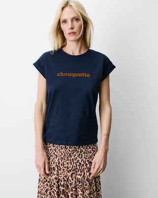 T-shirt en coton manches courtes à inscription marine Atlas