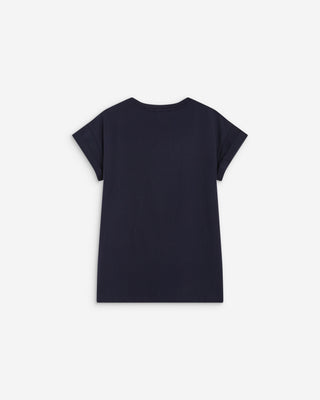 T-shirt en coton manches courtes à inscription marine Atlas