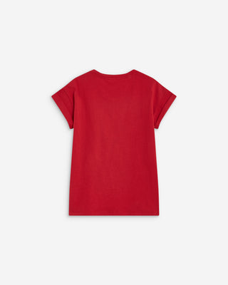 T-shirt en coton manches courtes à inscription rouge Atlas