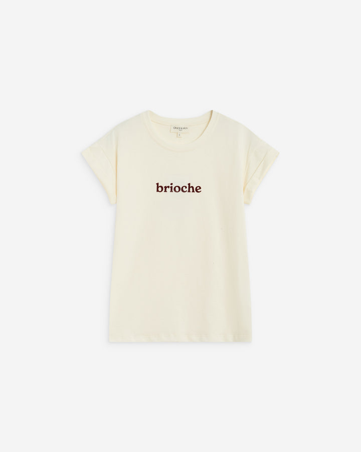 T-shirt en coton manches courtes à inscription sable Atlas