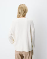 Jersey cuello redondo con texto bordado ivoire Aubin