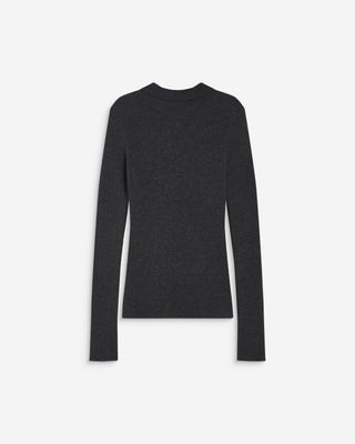 Pull ajusté col polo en maille côtelée anthracite Angelo