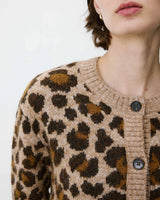 Cardigan manches longues col rond à motif leo Agnes