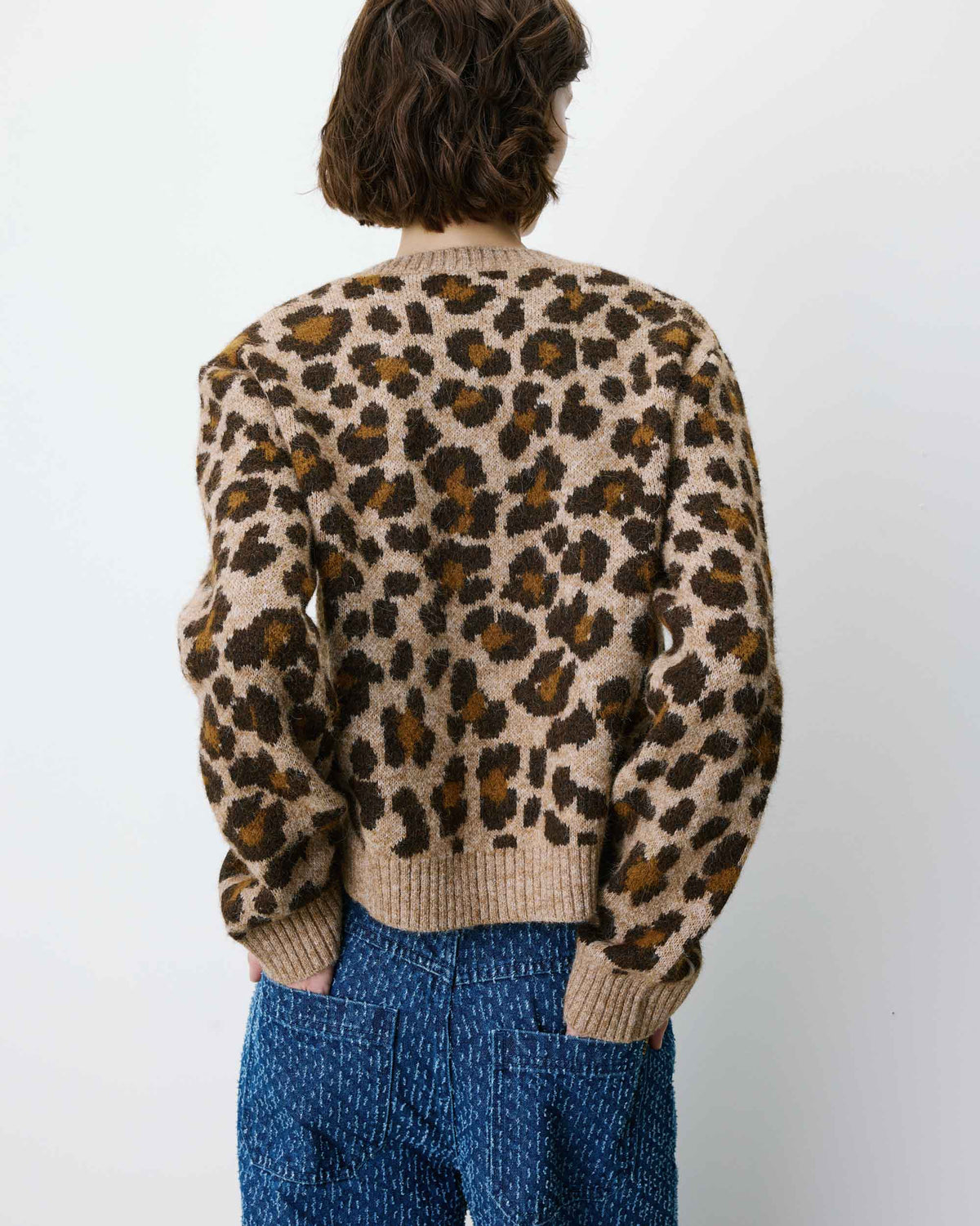 Cardigan manches longues col rond à motif leo Agnes