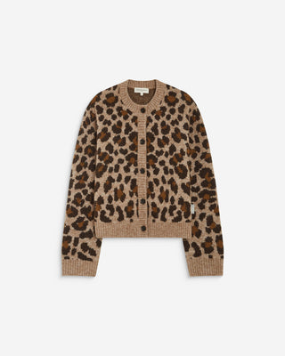 Cardigan manches longues col rond à motif leo Agnes