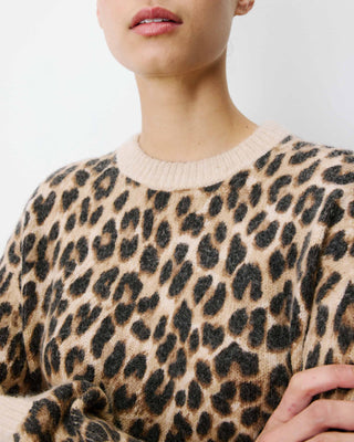 Pull manches longues col rond à motif leo Alexiel