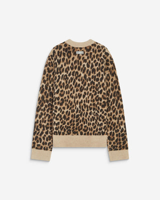 Pull manches longues col rond à motif leo Alexiel