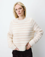 Alpaca wool-blend striped sweater beige Aimond