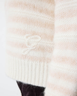 Pull à rayures en alpaga et laine mélangée beige Aimond