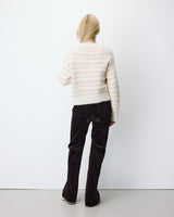 Alpaca wool-blend striped sweater beige Aimond