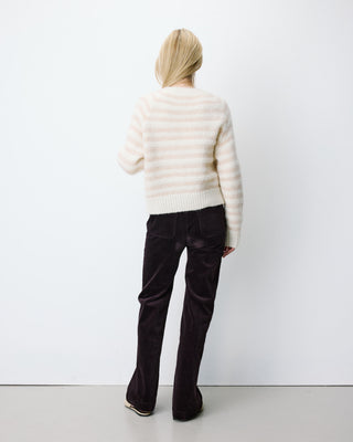 Pull à rayures en alpaga et laine mélangée beige Aimond