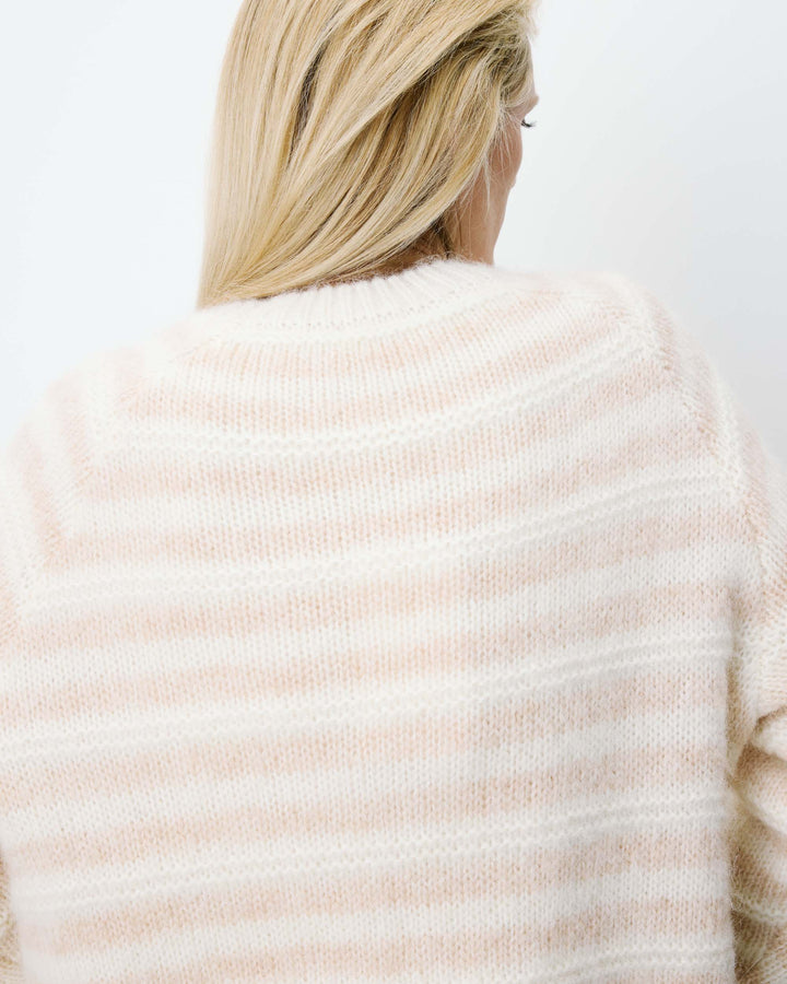 Alpaca wool-blend striped sweater beige Aimond