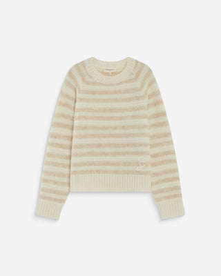 Pull à rayures en alpaga et laine mélangée beige Aimond
