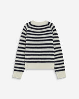 Pull à rayures en alpaga et laine mélangée marine Aimond