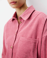 Chemise oversize en velours côtelé blush Ange