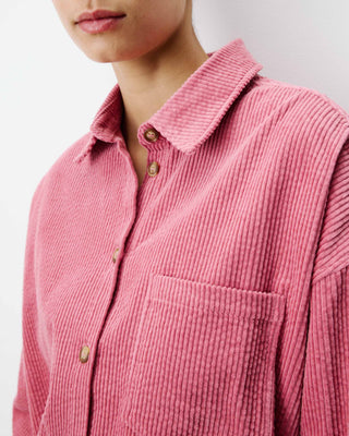 Chemise oversize en velours côtelé blush Ange