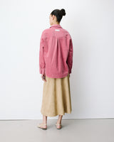 Chemise oversize en velours côtelé blush Ange