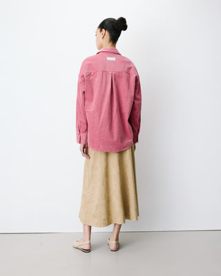 Chemise oversize en velours côtelé blush Ange