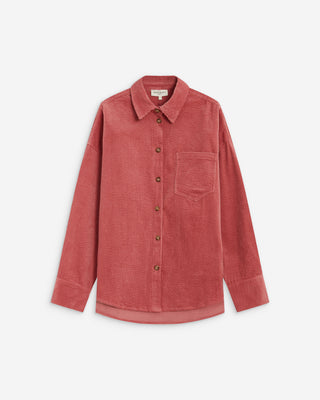 Chemise oversize en velours côtelé blush Ange