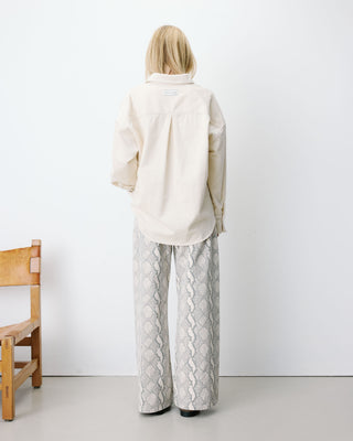 Chemise oversize en velours côtelé ecru Ange