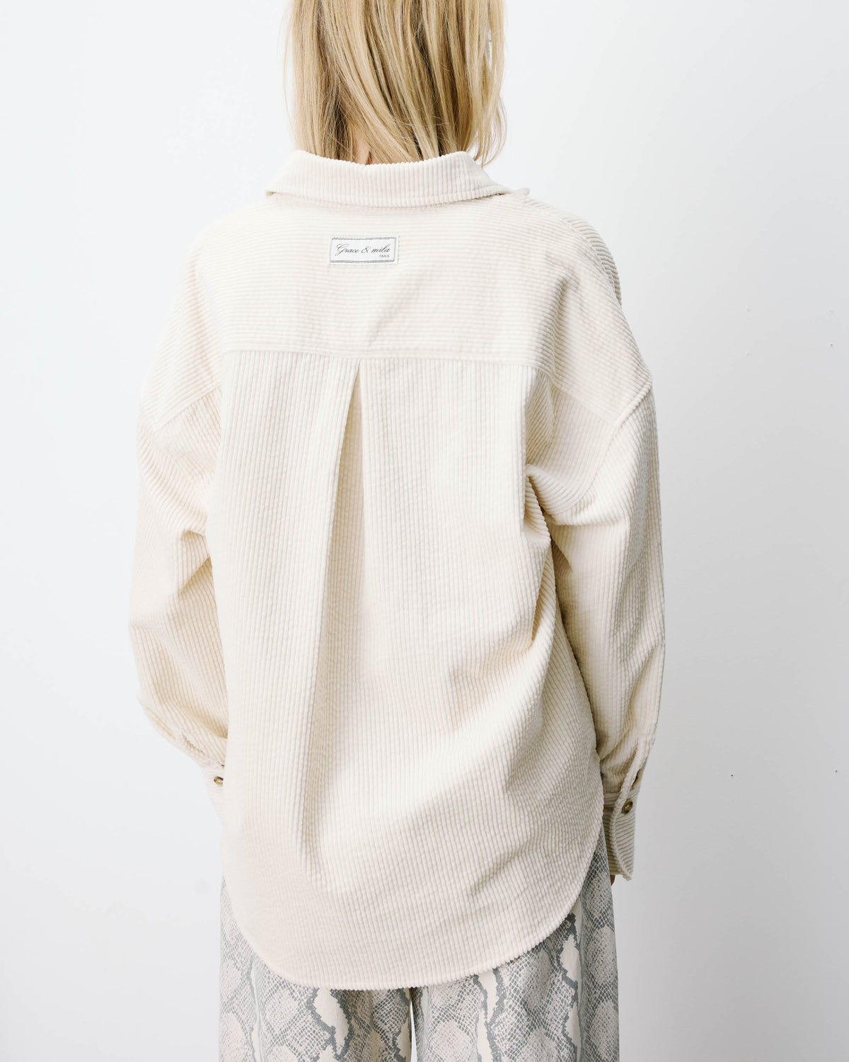 Relaxed corduroy shirt ecru Ange