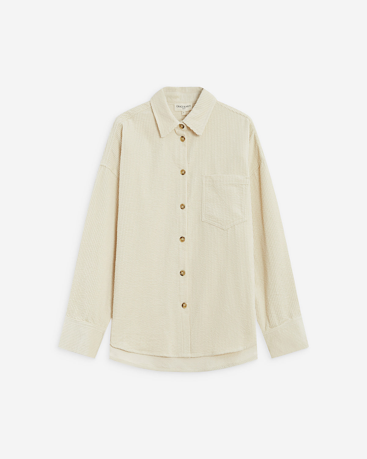 Relaxed corduroy shirt ecru Ange