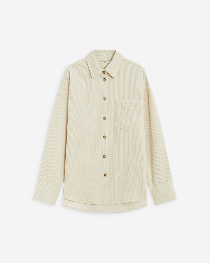 Relaxed corduroy shirt ecru Ange