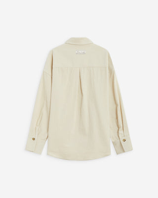 Chemise oversize en velours côtelé ecru Ange