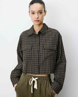 Boxy cropped shirt noir Azelle
