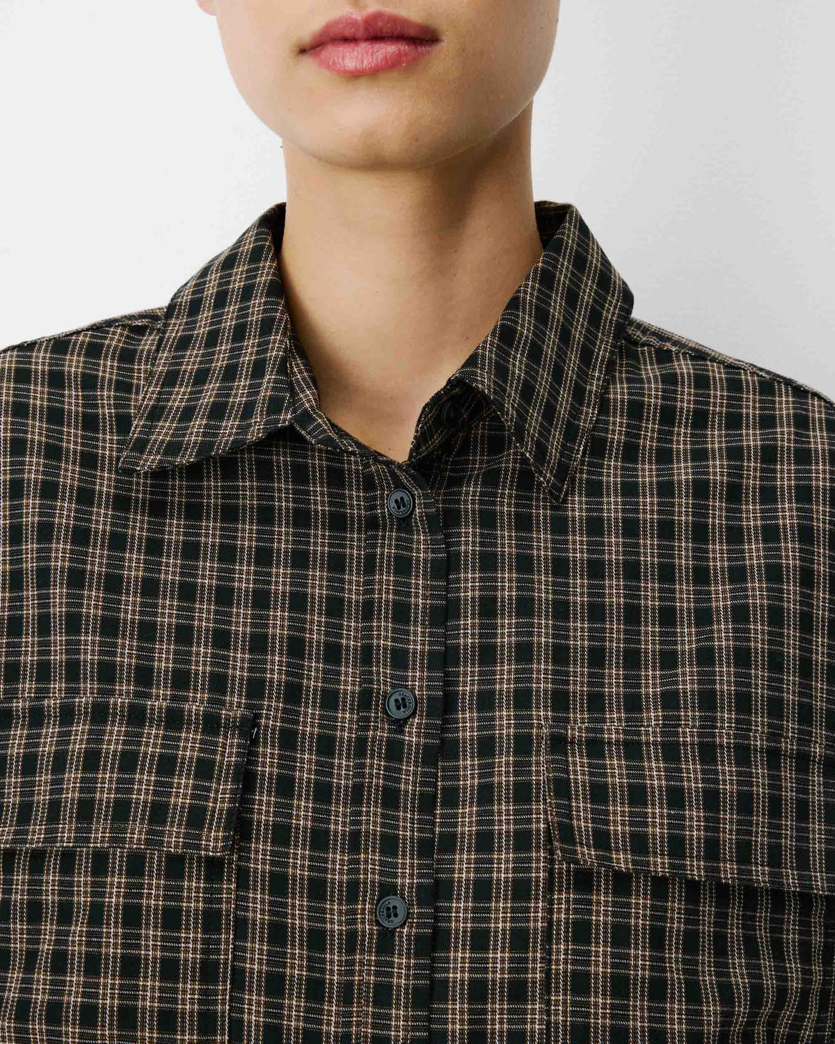 Boxy cropped shirt noir Azelle